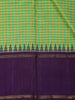 Green Small Checks Woven Pure Kanchipuram Silk Saree