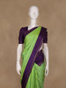Green Small Checks Woven Pure Kanchipuram Silk Saree
