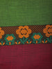 Green Solid Design Cotton Saree With Contrast Border