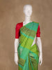 Green Stripes And Floral Woven Pure Kanchipuram Silk Saree
