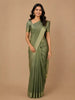 Green Stripes Designed Organza Designer Saree