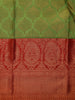 Green Tree Woven Kanchipuram Silk Saree With Contrast Red Zari Border