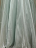 Green 3D Floral Designed Organza Party Gown