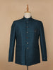 Green Abstract Designed Jodhpuri Men's Suit - Diadem