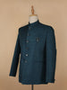 Green Abstract Designed Jodhpuri Men's Suit - Diadem