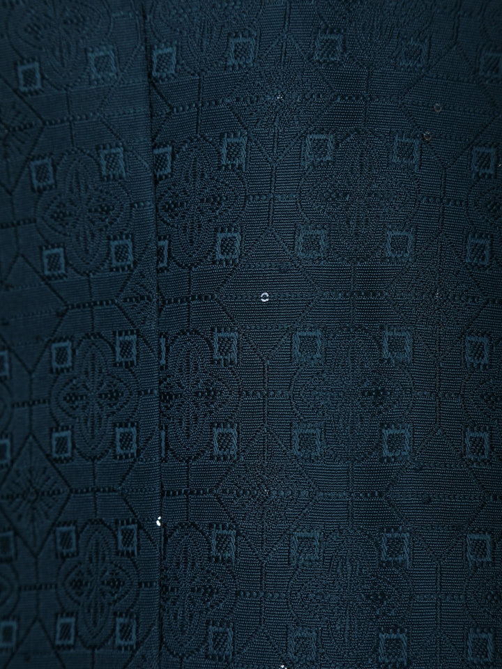 Green Abstract Designed Jodhpuri Men's Suit - Diadem