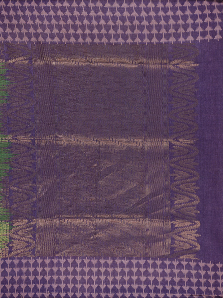 Green Abstract Designed Semi Tussar Saree - Diadem