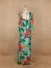 Green Abstract Printed Crepe Gown - Diadem