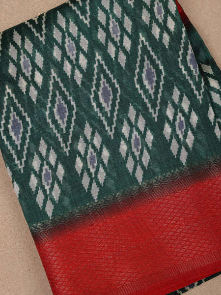 Green Diamond Designed Fancy Cotton Saree - Diadem