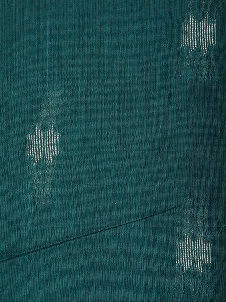 Green Floral Butta Fancy Cotton Saree - Diadem