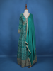 Green Floral Design Bead And Printed Work Georgette Gown - Diadem