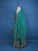 Green Floral Design Bead And Printed Work Georgette Gown - Diadem