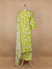 Green Floral Designed Cotton Salwar Suit - Diadem