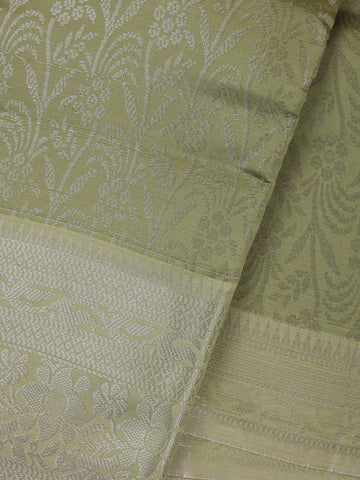 Green Floral Designed Fancy Art Silk Saree - Diadem