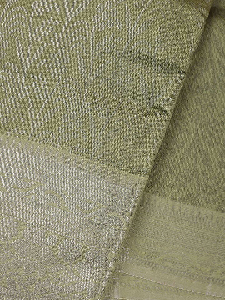 Green Floral Designed Fancy Art Silk Saree - Diadem