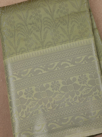 Green Floral Designed Fancy Art Silk Saree - Diadem