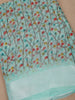 Green Floral Designed Fancy Cotton Saree - Diadem
