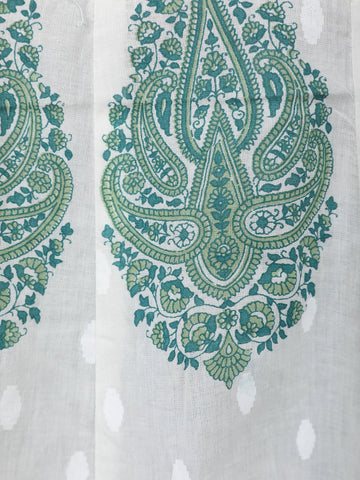 Green Floral Design Printed Cotton Salwar Suit - Diadem