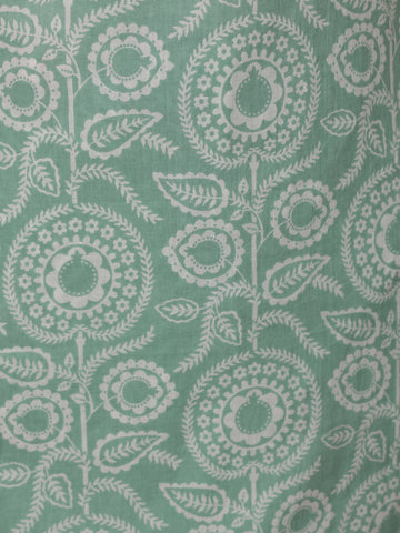 Green Floral Design Printed Cotton Salwar Suit - Diadem