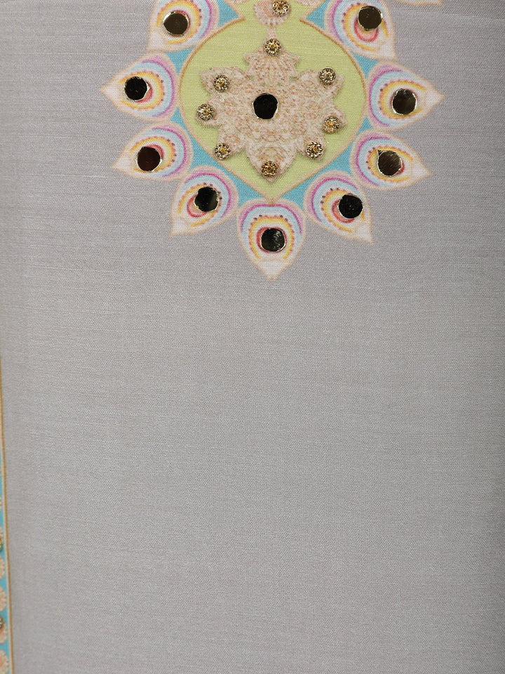 Multicolor Floral Design Printed Nylon Salwar Suit - Diadem