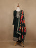 Green Sequins Design Printed Semi Silk Anarkali Salwar Suit - Diadem