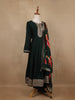 Green Sequins Design Printed Semi Silk Anarkali Salwar Suit - Diadem