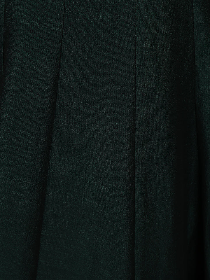 Green Sequins Design Printed Semi Silk Anarkali Salwar Suit - Diadem