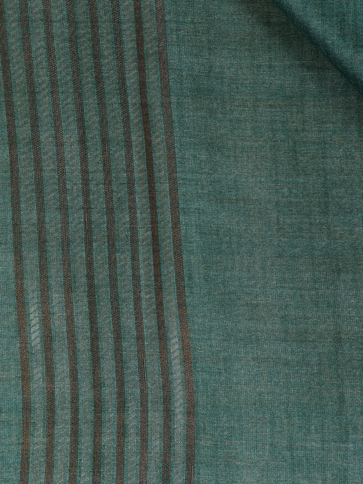 Green Floral Designed Semi Tussar Saree - Diadem