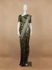 Green Floral Designed Banarasi Silk Saree