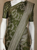 Green Floral Designed Banarasi Silk Saree