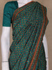 Green Floral Designed Chanderi Cotton Saree - Diadem