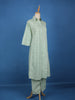 Green Floral Designed Cotton Salwar Suit - Diadem