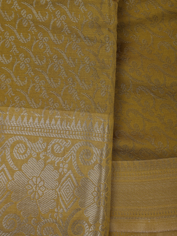 Green Floral Designed Fancy Art Silk Saree - Diadem