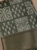 Green Floral Designed Fancy Cotton Saree - Diadem