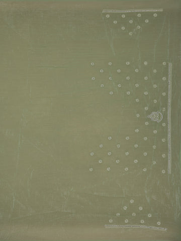 Green Floral Designed Organza Designer Saree - Diadem