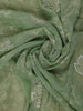 Green Floral Designed Organza Designer Saree - Diadem