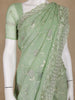 Green Floral Designed Organza Designer Saree - Diadem