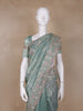 Green Floral Designed Organza Designer Saree - Diadem