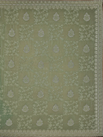 Green Floral Designed Organza Designer Saree - Diadem