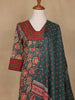 Green Floral Design Printed Cotton Salwar Suit - Diadem