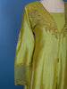 Green Floral Designed Raw Silk Salwar Suit - Diadem
