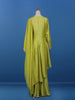 Green Floral Designed Raw Silk Salwar Suit - Diadem