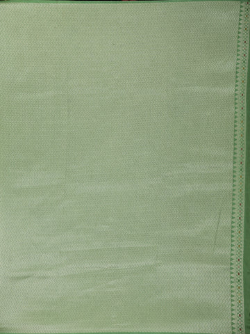 Green Floral Designed Raw Silk Saree - Diadem