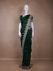 Green Floral Designed Satin Saree - Diadem