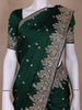 Green Floral Designed Satin Saree - Diadem