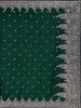 Green Floral Designed Satin Saree - Diadem