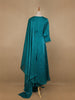 Green Floral Designed Semi Silk Anarkali Salwar Suit - Diadem