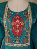 Green Floral Designed Semi Silk Anarkali Salwar Suit - Diadem