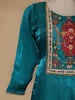 Green Floral Designed Semi Silk Anarkali Salwar Suit - Diadem