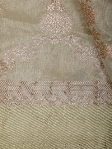 Green Floral Designed Semi Silk Fancy Saree - Diadem